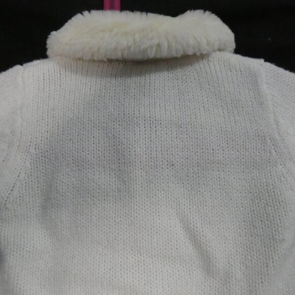 Y2K - OLD NAVY - 3-6 months | Button-Up Knit Cardigan | Faux Fur Collar - Picture 10 of 13